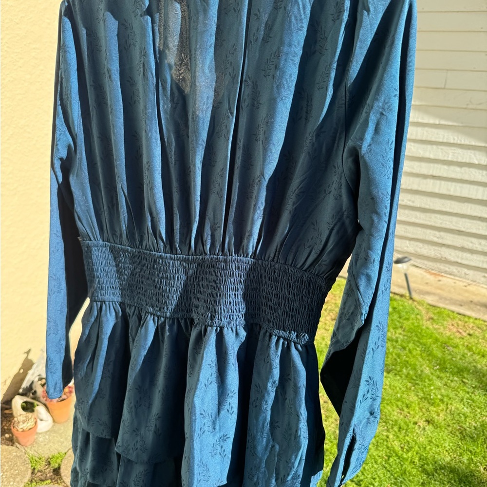 Aqua Rufled dress, - Picture 3 of 9